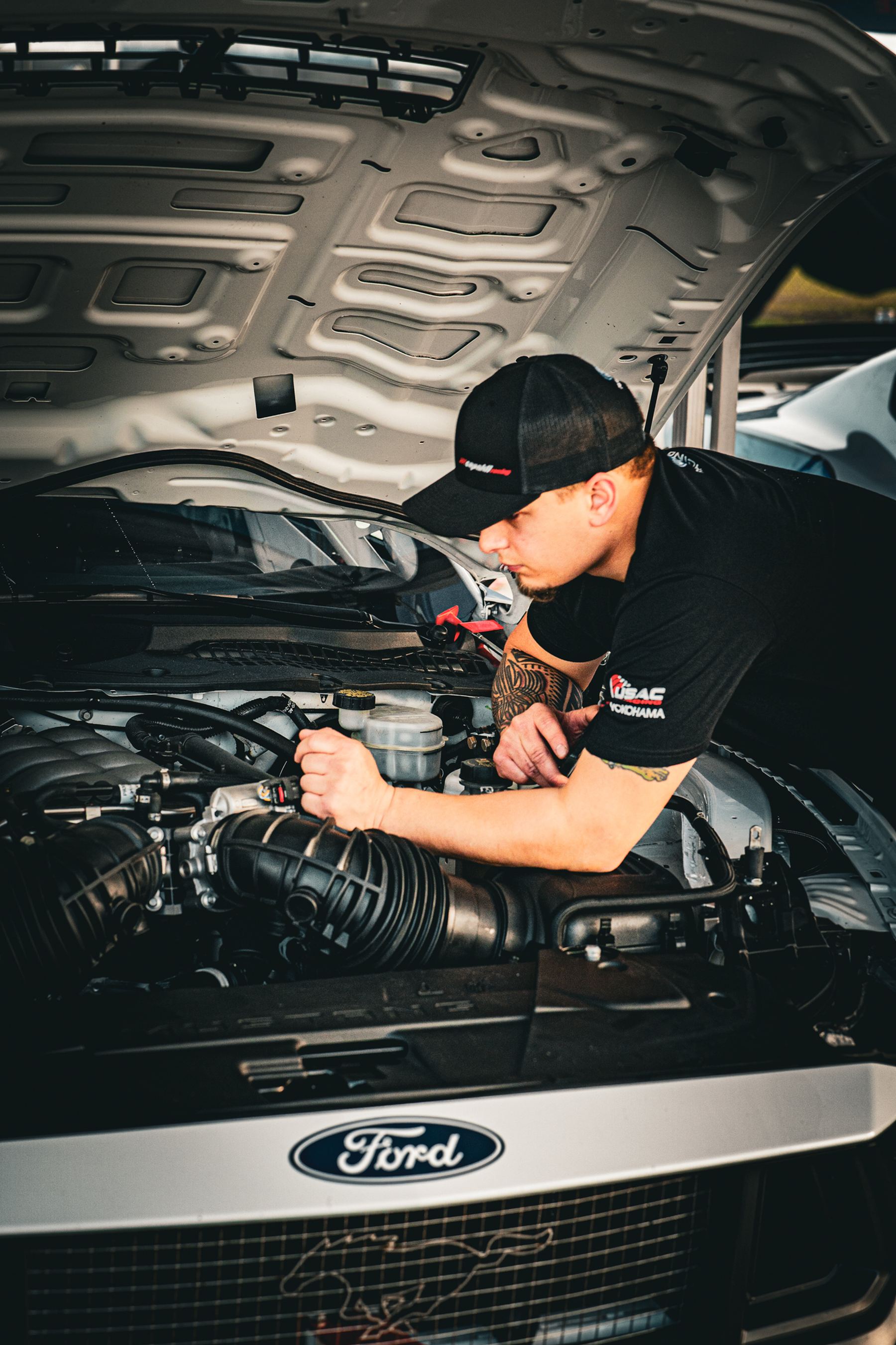 Capaldi Racing crew servicing a car trackside